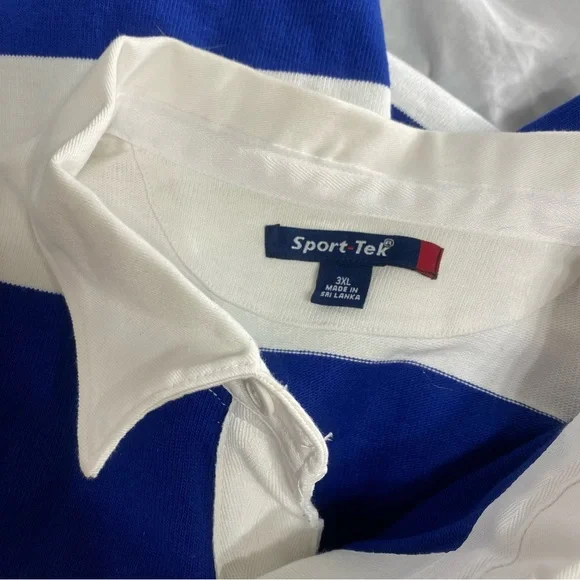 University of Kentucky Rugby Blue and White Striped Heavy LS Polo - Picture 3 of 5